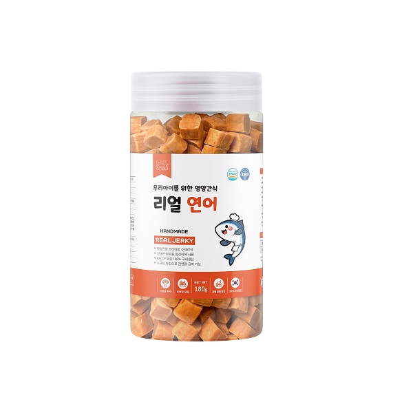 강아지 져키 간식 리얼져키 소프트 노즈워크 훈련 애견간식 연어, 180g, 1개 - 상품 이미지