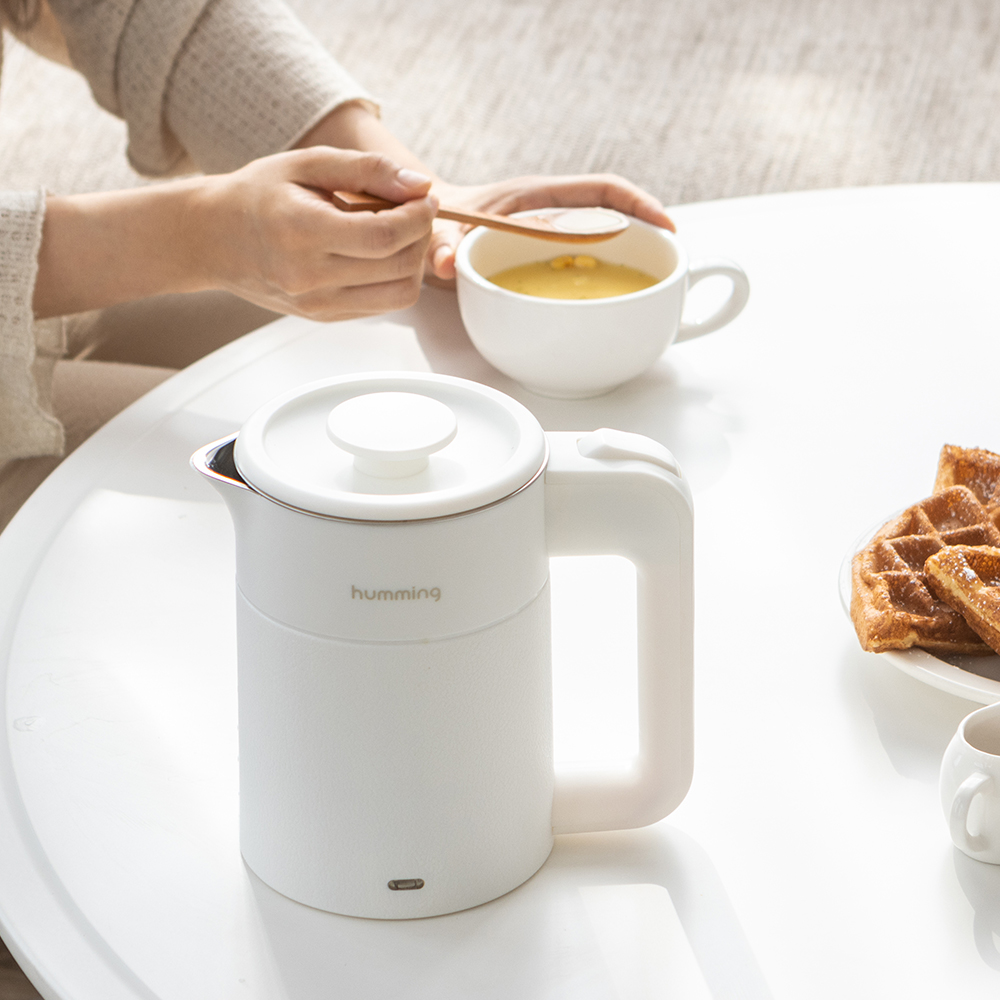 허밍 전기포트 미니 커피포트 휴대용 여행용 전기주전자 HMK-2211 화이트