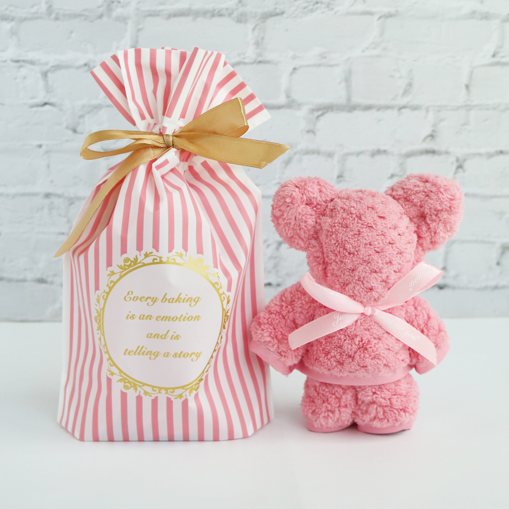 니즈엘 고리 수건 곰 타올(소) 30x30 어린이집 생일 답례품 심플리본끈 엘로우(중) - 상세 이미지 4
