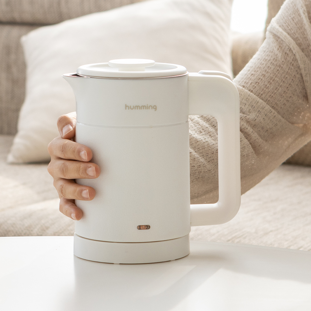 허밍 전기포트 미니 커피포트 휴대용 여행용 전기주전자 HMK-2211 화이트