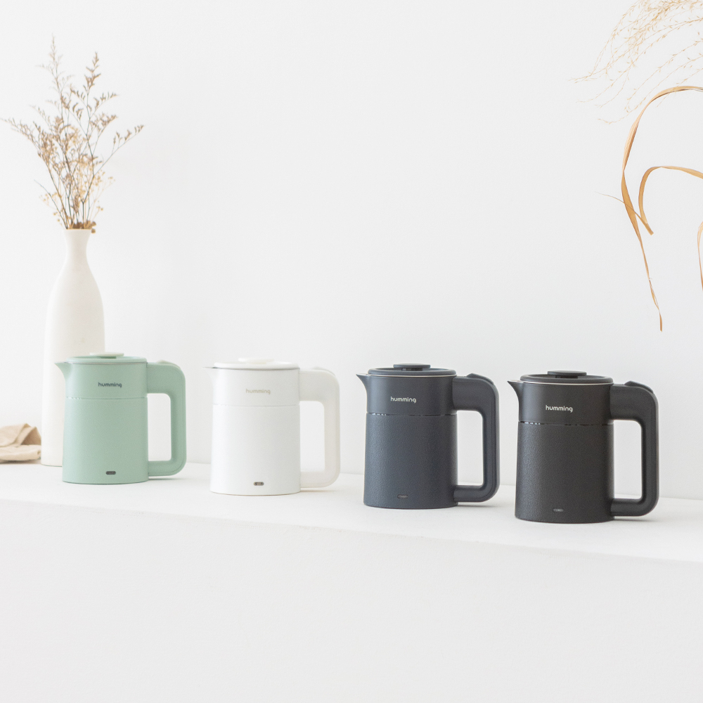 허밍 전기포트 미니 커피포트 휴대용 여행용 전기주전자 HMK-2211 화이트