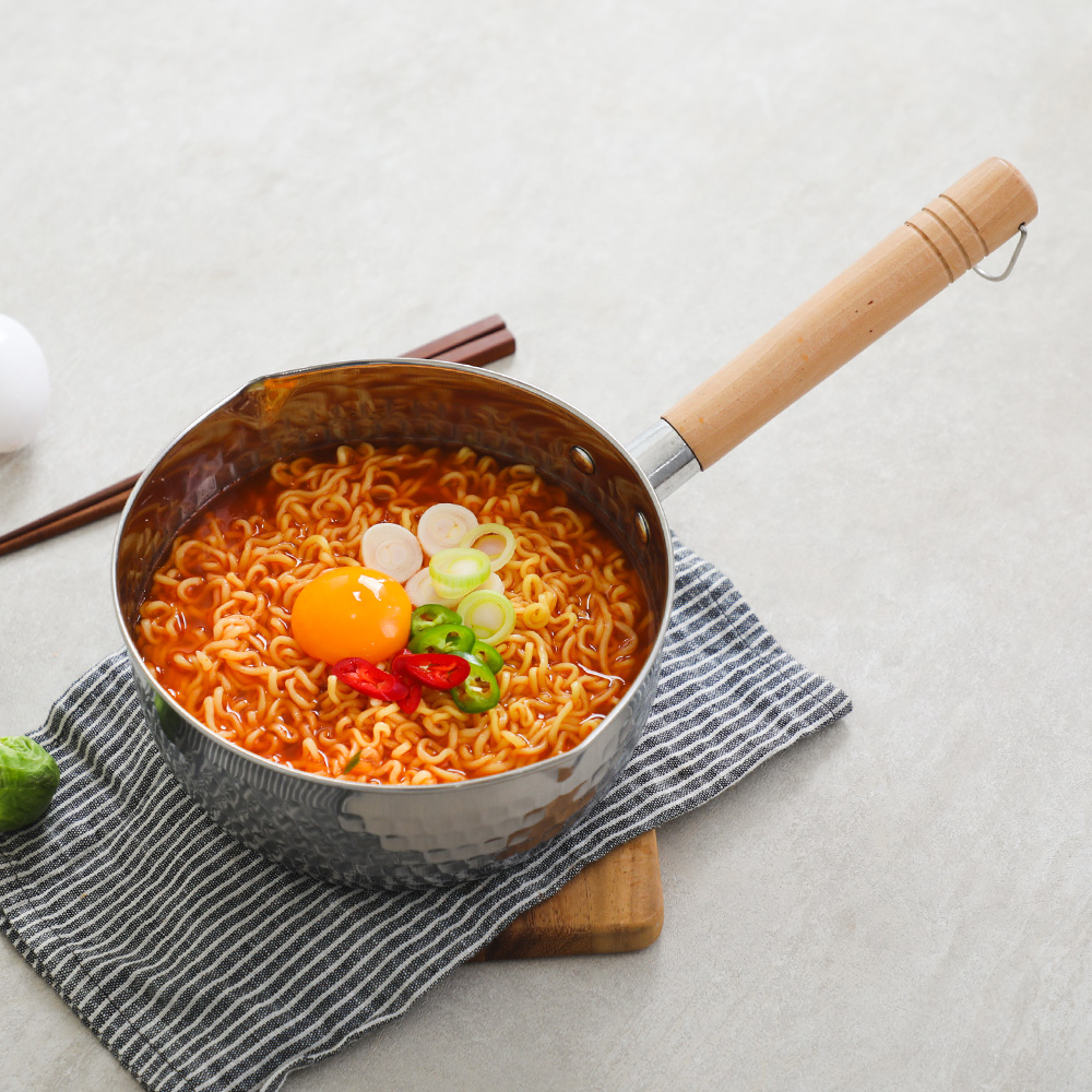 시샘 라면냄비 이유식 스텐 인덕션 함마톤 계량 편수 냄비 16cm