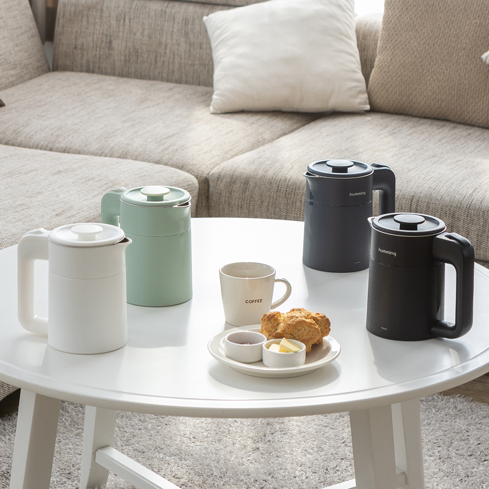 허밍 전기포트 미니 커피포트 휴대용 여행용 전기주전자 HMK-2211 화이트