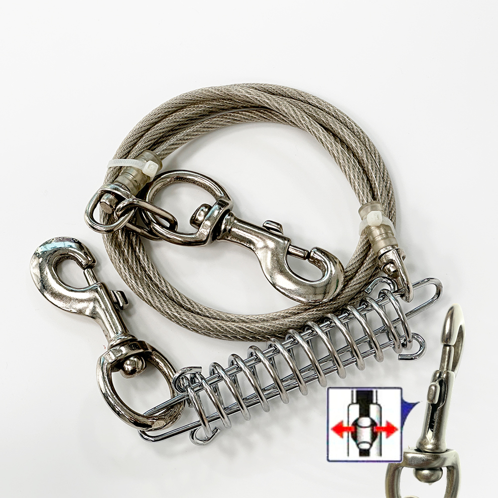 강아지 대형견 와이어줄 와이어 리드줄 목줄 개줄 2m 35kg 제품 이미지