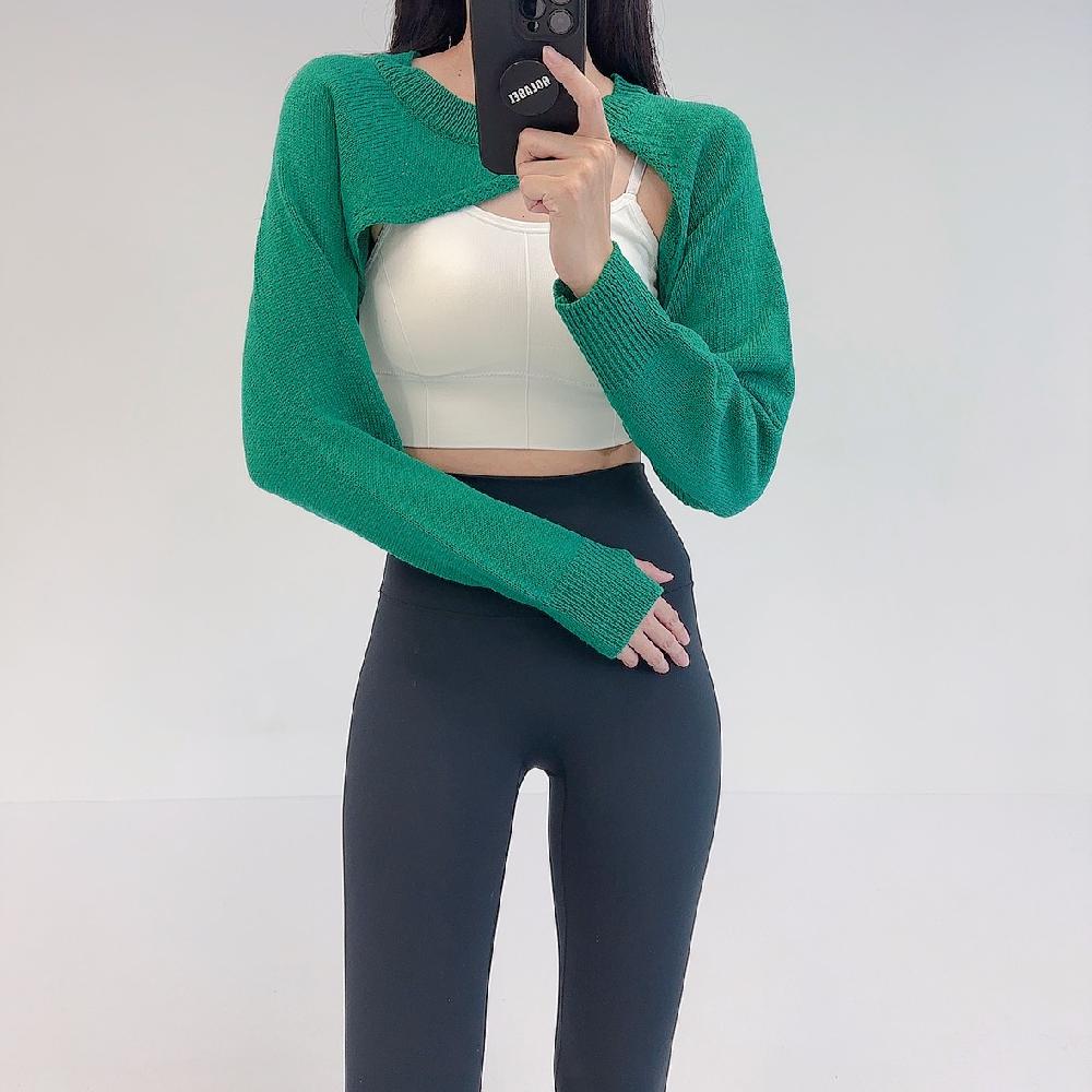 로라벨 플럼 볼레로 필라테스복 여성 요가복 필라테스 요가 상의 옷 커버업 운동복 탑 긴팔 - 상세 이미지 4