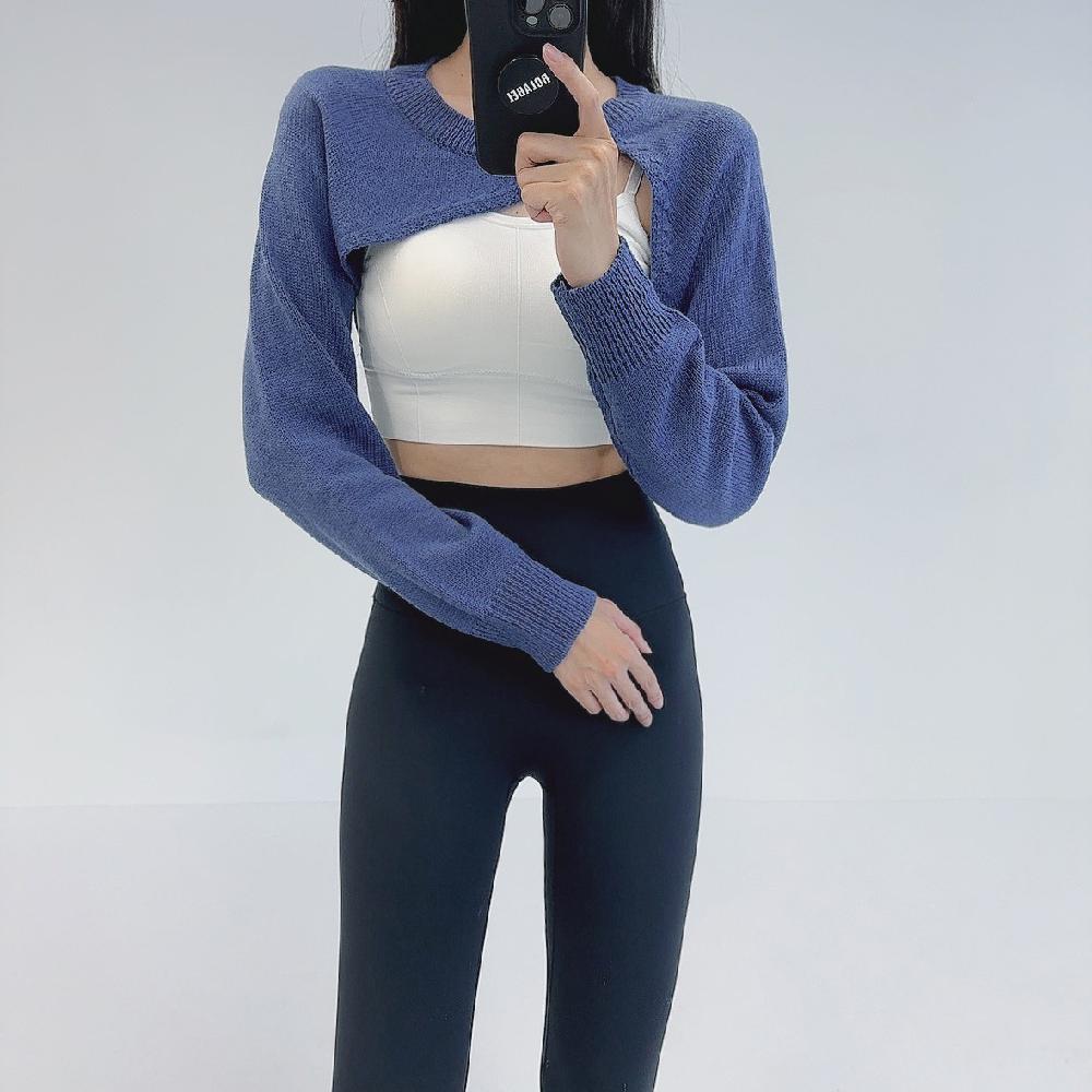 로라벨 플럼 볼레로 필라테스복 여성 요가복 필라테스 요가 상의 옷 커버업 운동복 탑 긴팔 - 상세 이미지 5