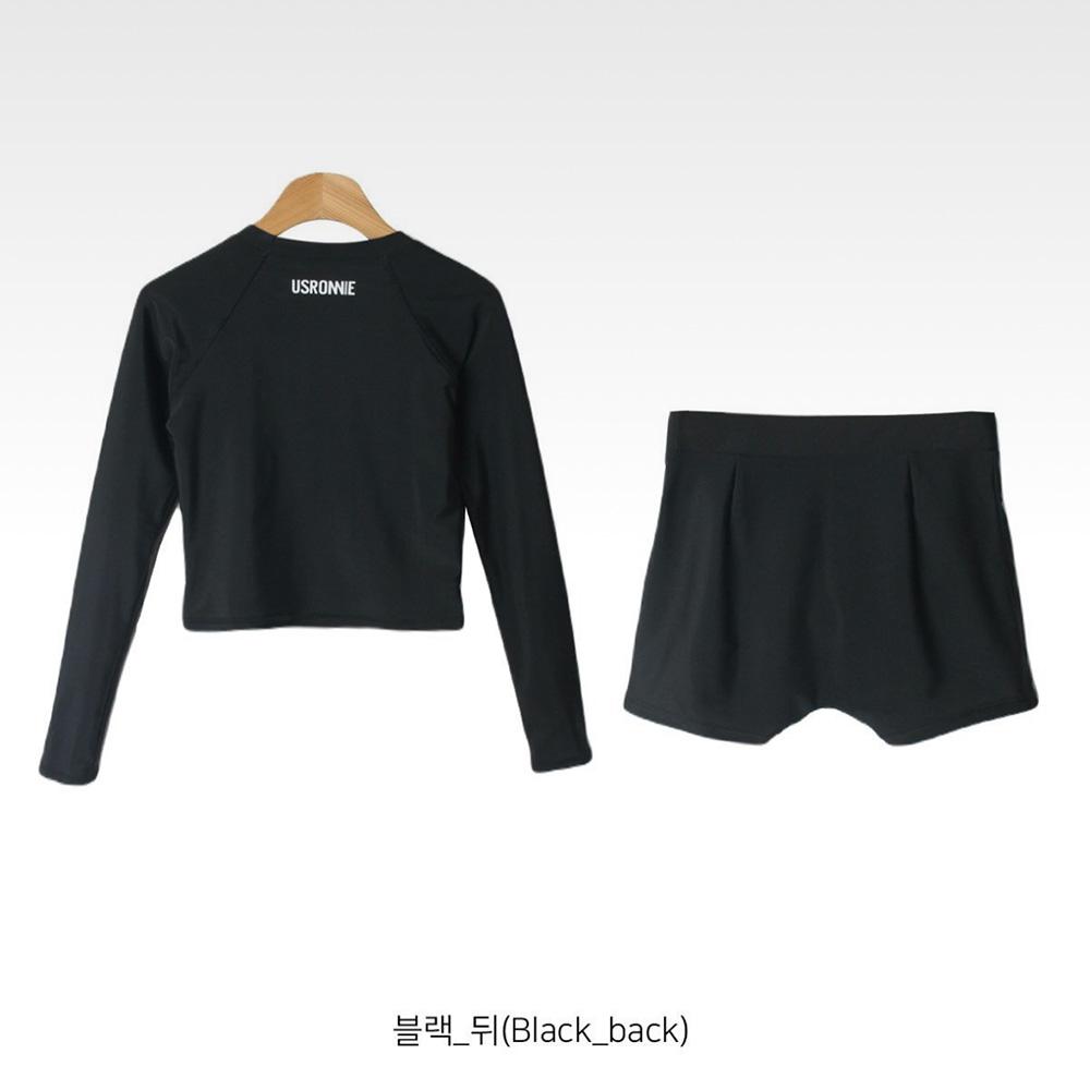 로라벨 스핀 래쉬가드 수영복 세트 긴팔 반바지 실내 실외 여성 레쉬가드 비치웨어 - 상세 이미지 3