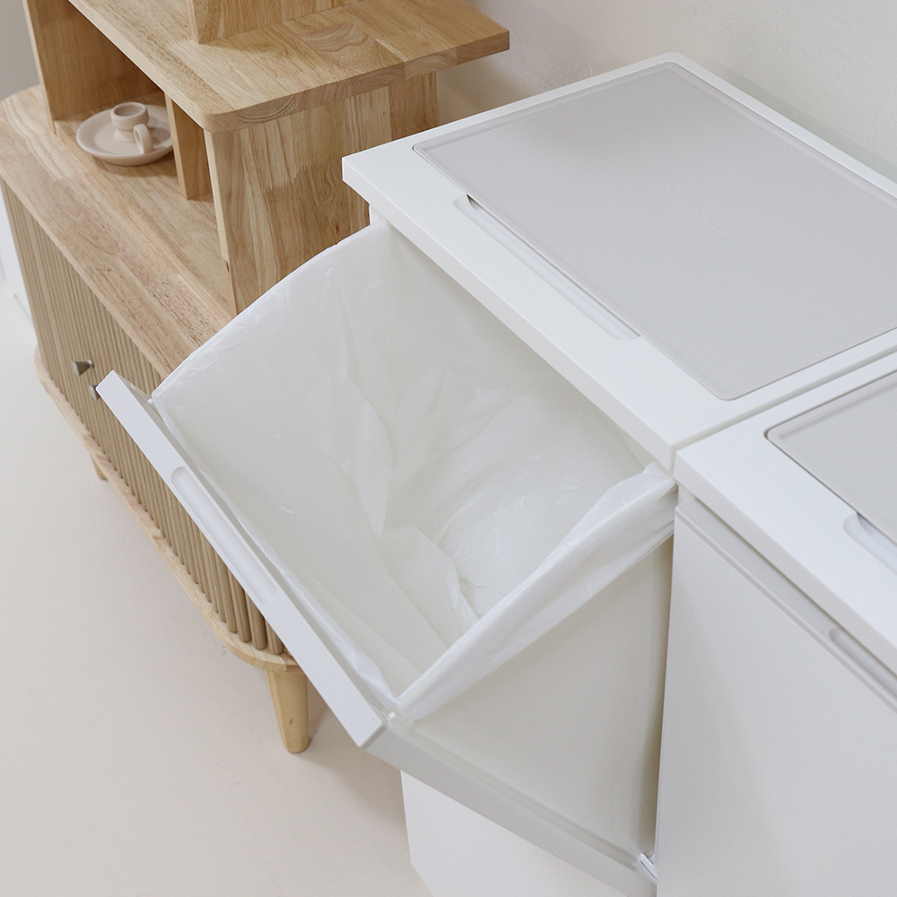 신규색상 올화이트 출시! 그란데 정리함/분리수거함 2단