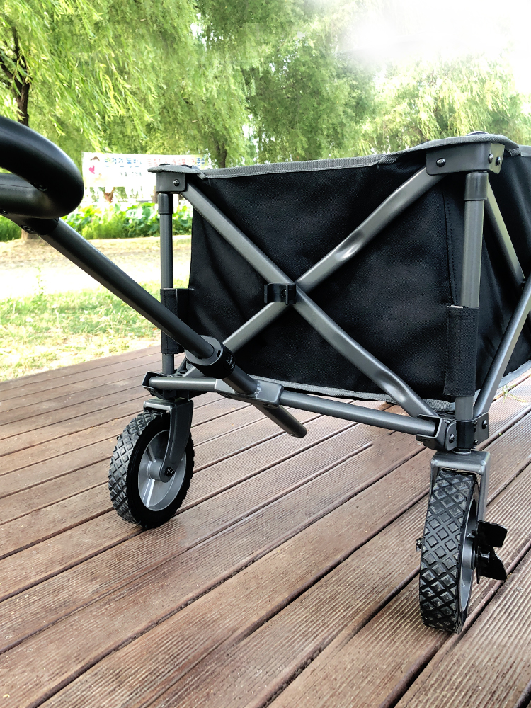 캠프365 파파웨건 스포츠 블랙 뒷문개방 내하중120kg 낚시 캠핑 카트