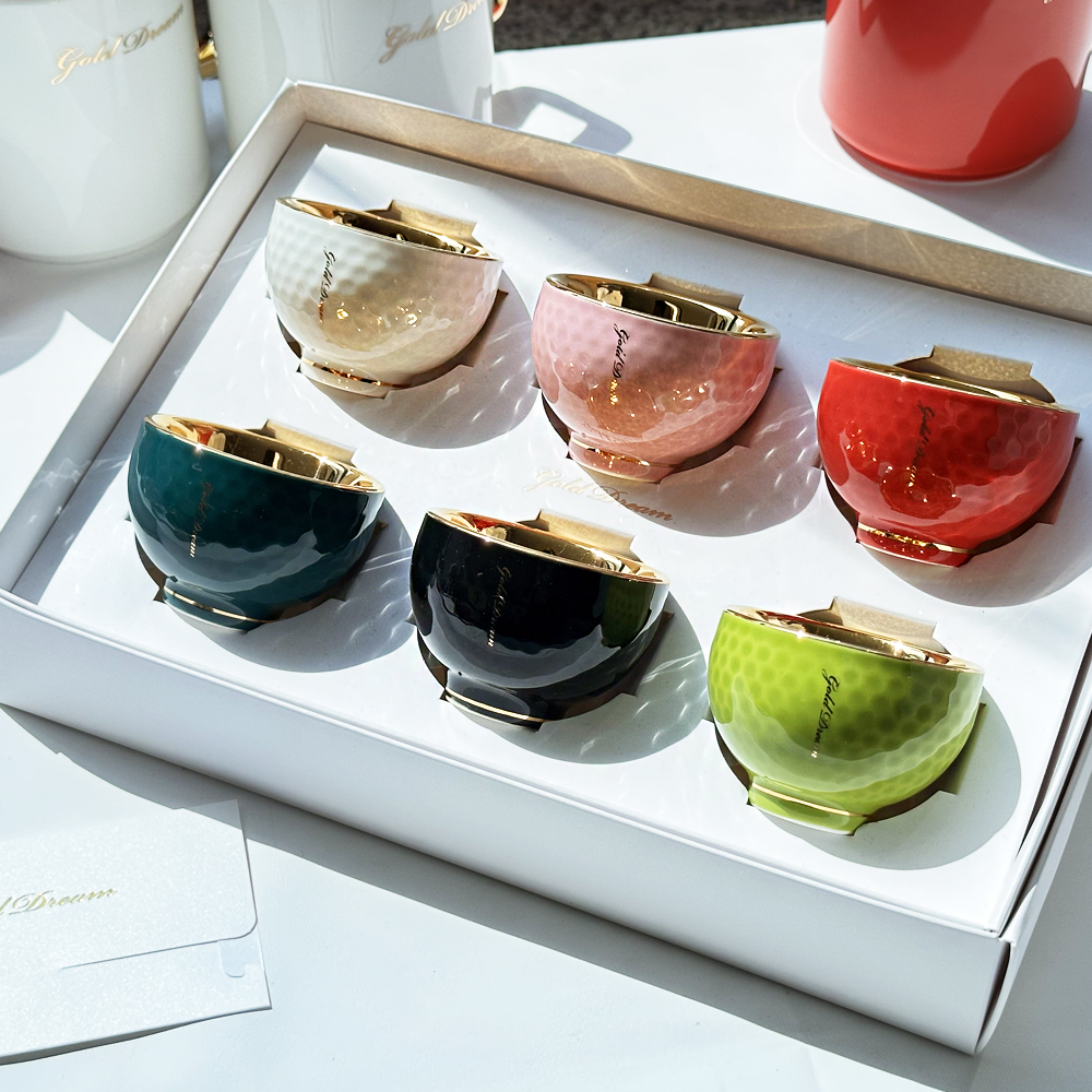 골드드림 24K 도자기 금잔 금술잔 소주잔 환갑 회갑선물용 6p