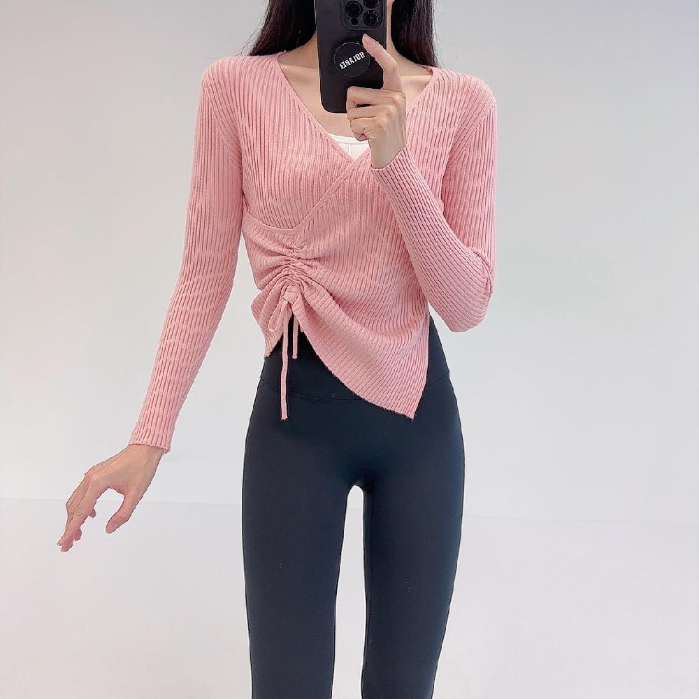 로라벨 마임 필라테스복 여성 요가복 필라테스 요가 상의 옷 커버업 운동복 긴팔 크롭 - 상세 이미지 3