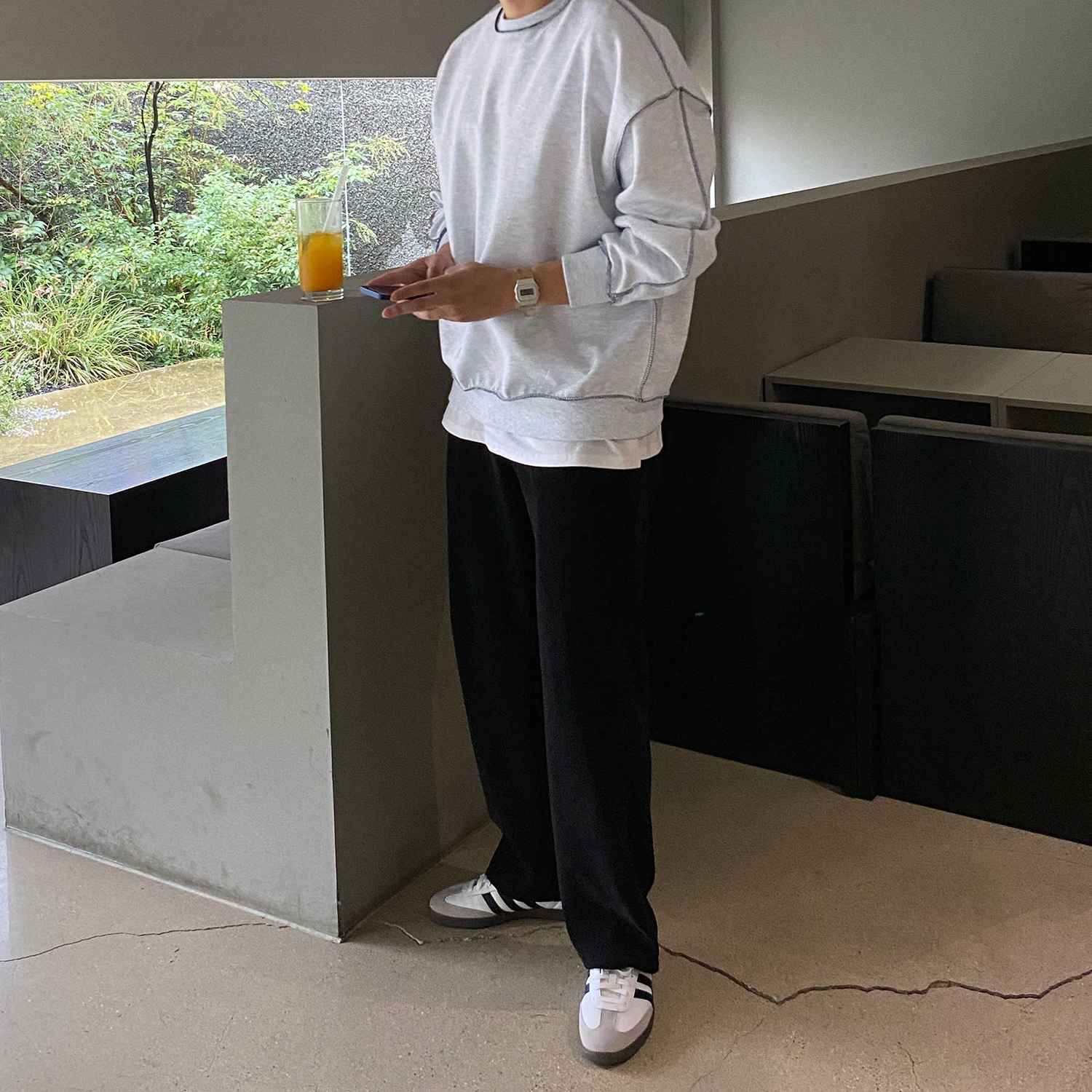 헤비웨이트 오버핏맨투맨 두꺼운맨투맨 어깨넓어보이는옷 리버스맨투맨 - 상세 이미지 3