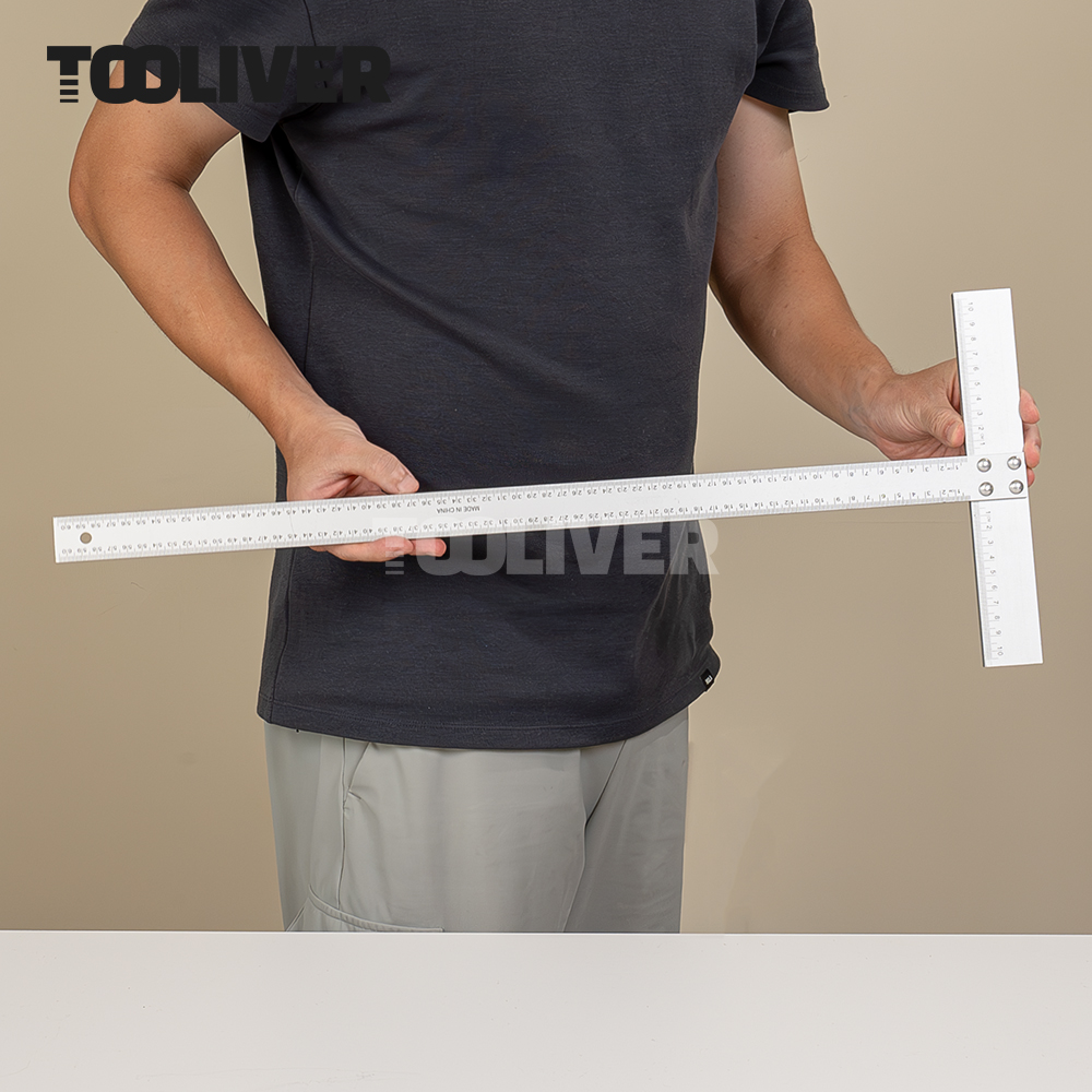 툴리버 티자 T자 알루미늄 타일 제도용 건축 설계 60cm 자 소형 30mm - 상세 이미지 4