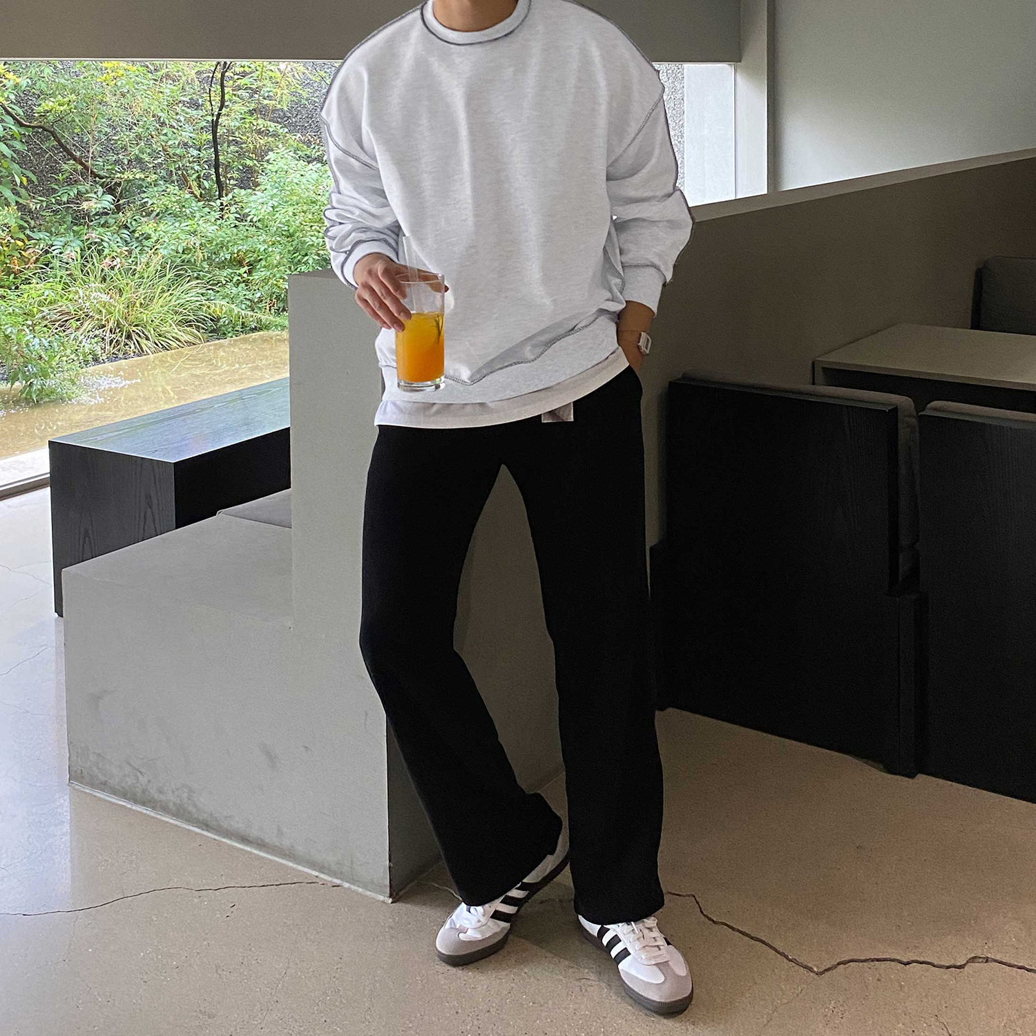 헤비웨이트 오버핏맨투맨 두꺼운맨투맨 어깨넓어보이는옷 리버스맨투맨 - 상세 이미지 2