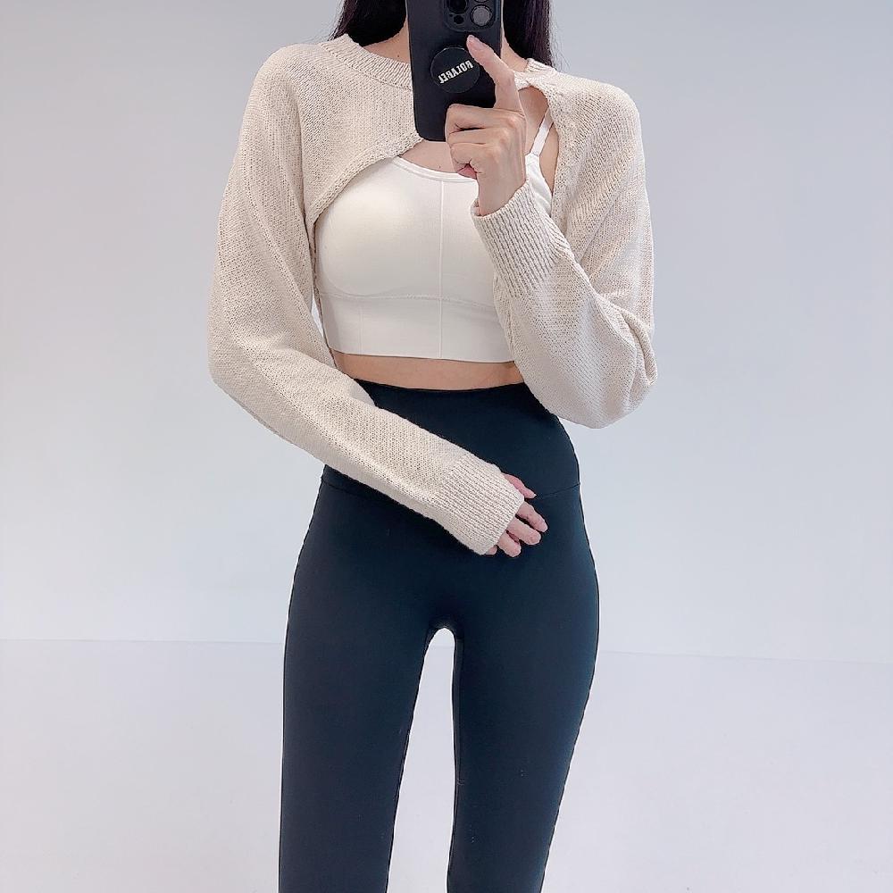 로라벨 플럼 볼레로 필라테스복 여성 요가복 필라테스 요가 상의 옷 커버업 운동복 탑 긴팔 - 상세 이미지 2