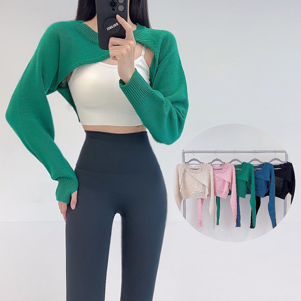 로라벨 플럼 볼레로 필라테스복 여성 요가복 필라테스 요가 상의 옷 커버업 운동복 탑 긴팔 - 메인 이미지