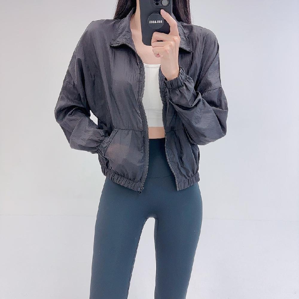 로라벨 벨리 여성바람막이점퍼 레인 크롭 바스락 여름 초경량 루즈핏 아우터 가벼운 점퍼 이미지 7