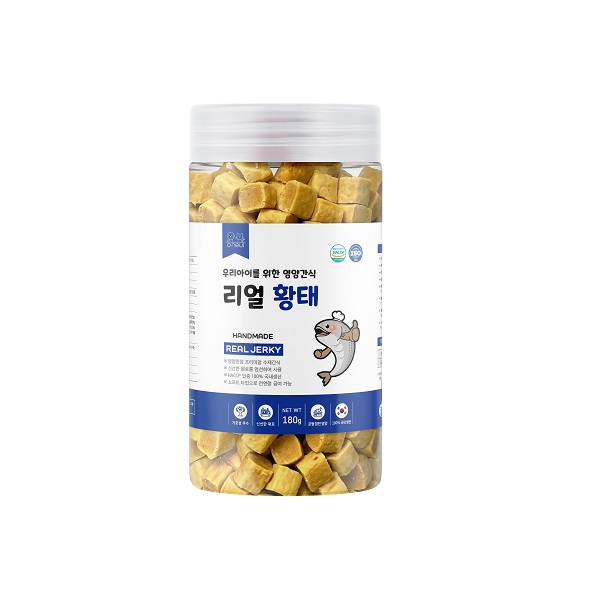 강아지 져키 간식 리얼져키 소프트 노즈워크 훈련 애견간식 황태, 180g, 1개 - 상품 이미지