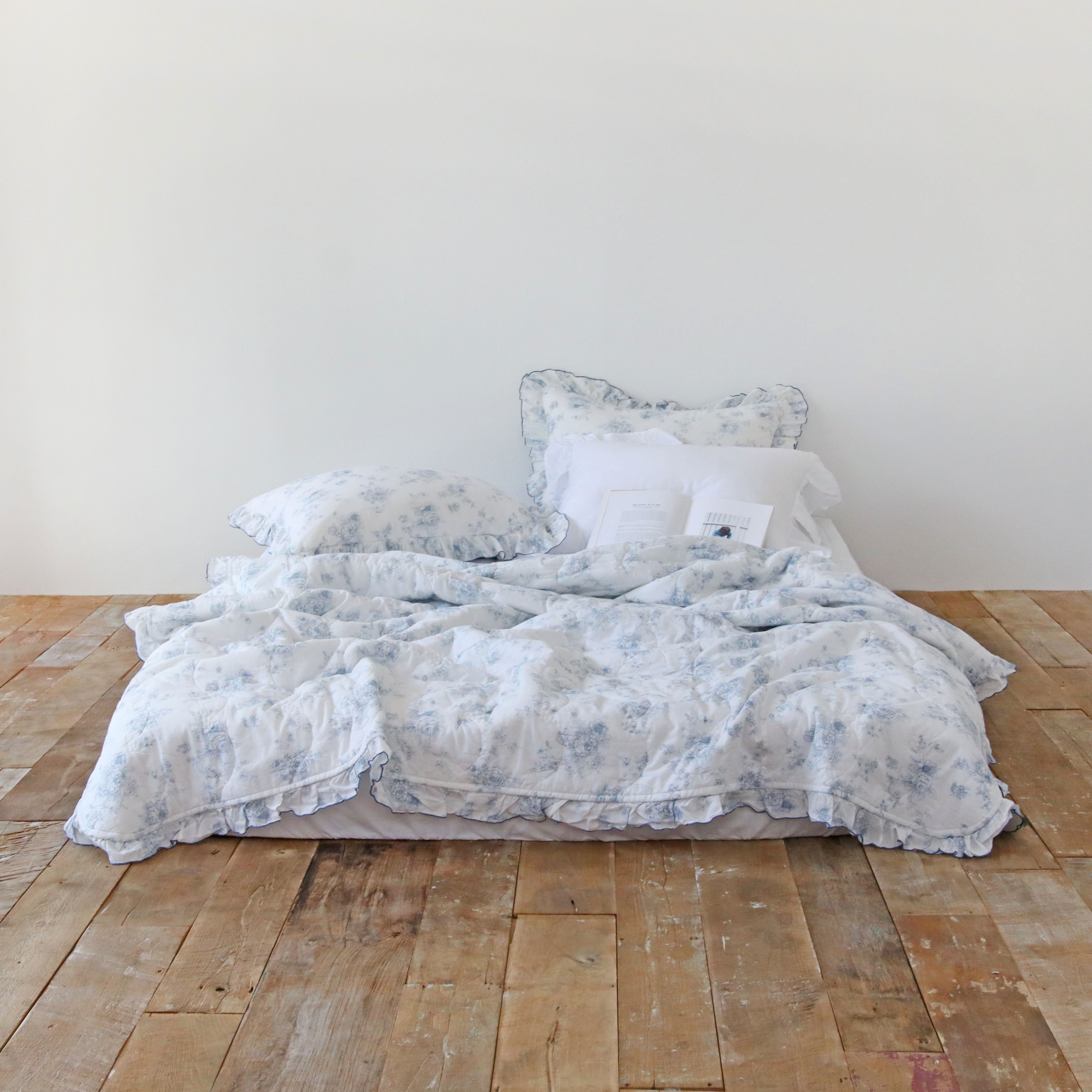 마리 여름 간절기 부드러운 워싱 60수 순면 꽃무늬 차렵이불 세트 SS