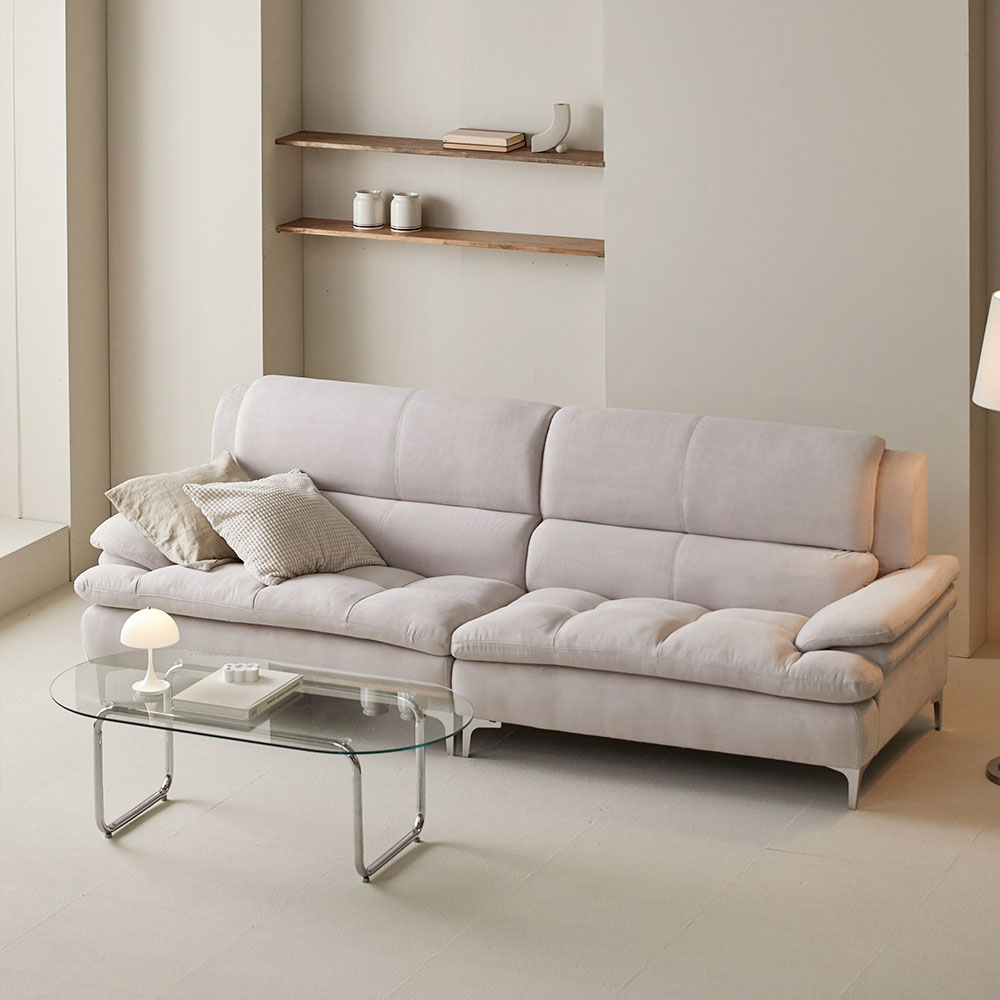 장인가구 콤마 기능성 아쿠아 4인 패브릭 모듈 소파 스툴포함