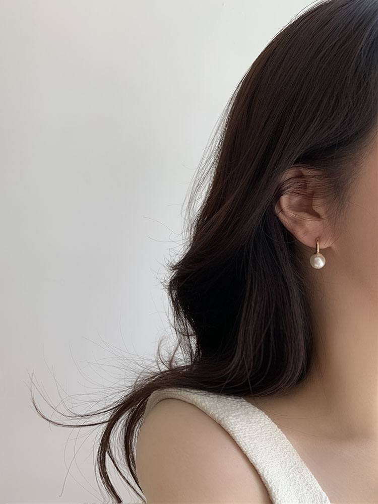 셀프러브 클래식 원터치 진주링(10mm) - 925실버 핵진주 웨딩 혼주 돌잔치 링귀걸이 - 상세 이미지 2