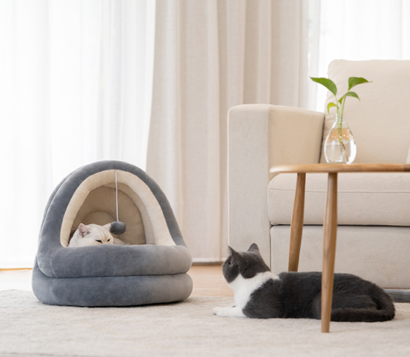 퍼플펫 고양이 숨숨집 강아지 하우스 텐트 애견 집 베어하우스 중형