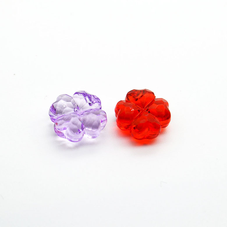 (8컬러) 13mm 투명 컬러 아크릴 네잎클로버 비즈 폰스트랩 재료 (10개) 이미지 6