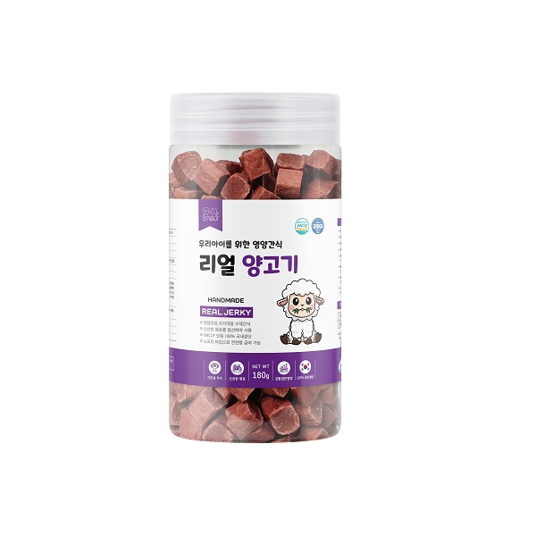 강아지 져키 간식 리얼져키 소프트 노즈워크 훈련 애견간식 양고기, 180g, 1개 - 상품 이미지