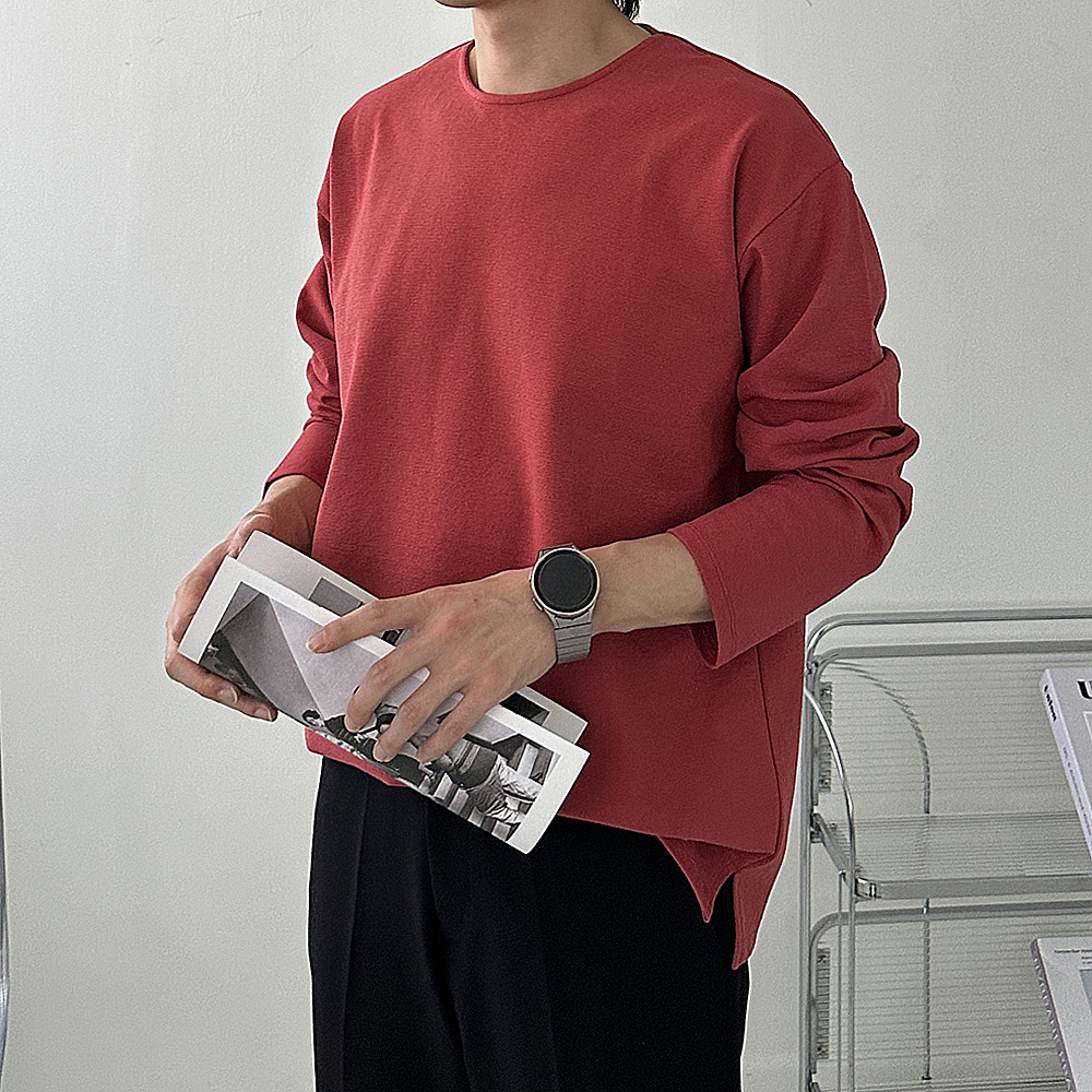 남자긴팔티 이너 코듀로이 보트넥 티셔츠 이미지 4