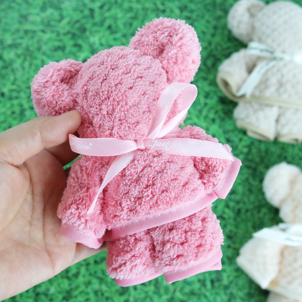 니즈엘 고리 수건 곰 타올(소) 30x30 어린이집 생일 행사 답례품 도트창 손잡이 이미지 8