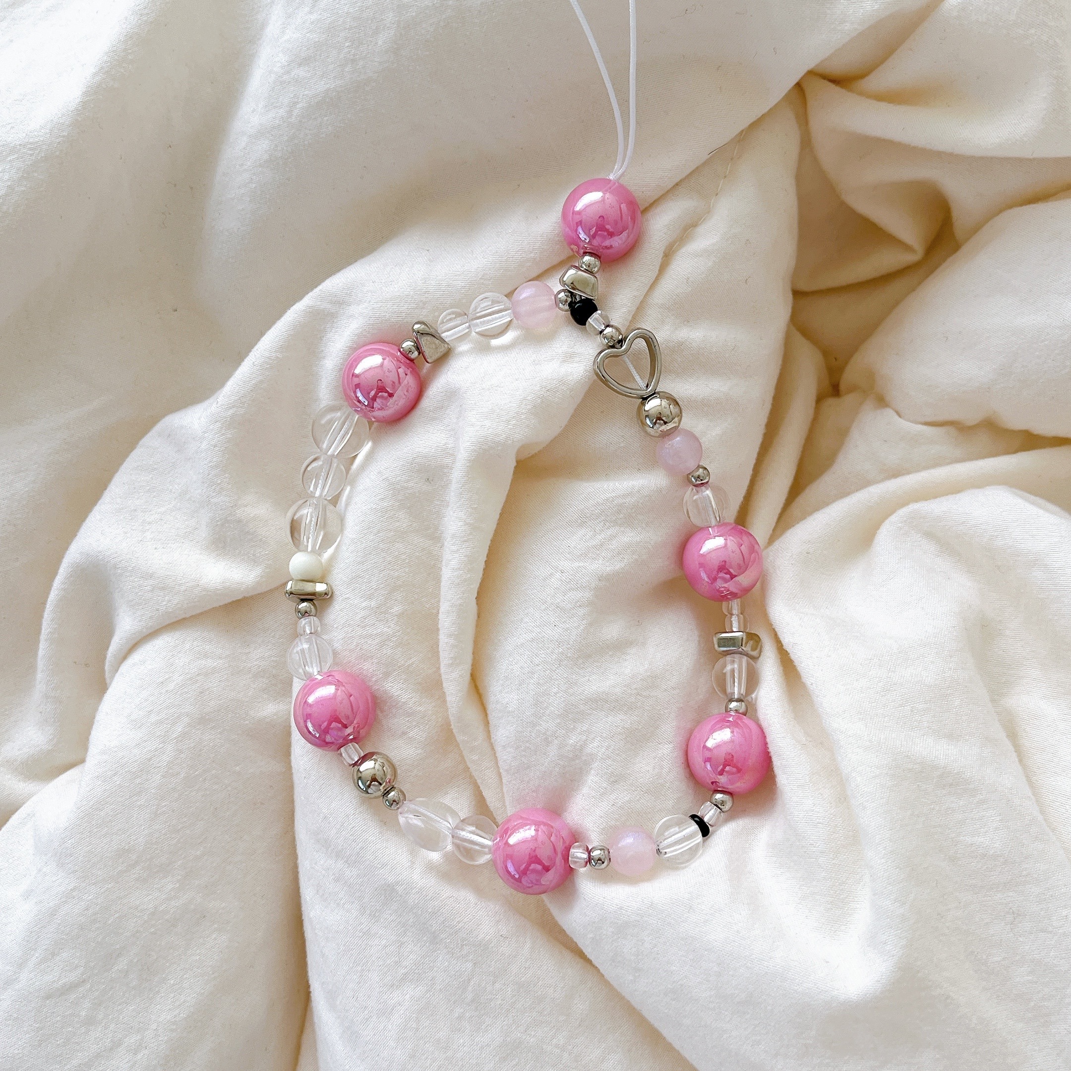 펄스타일 폰스트랩 핸드폰줄 비즈 핑거 아이폰 스트랩