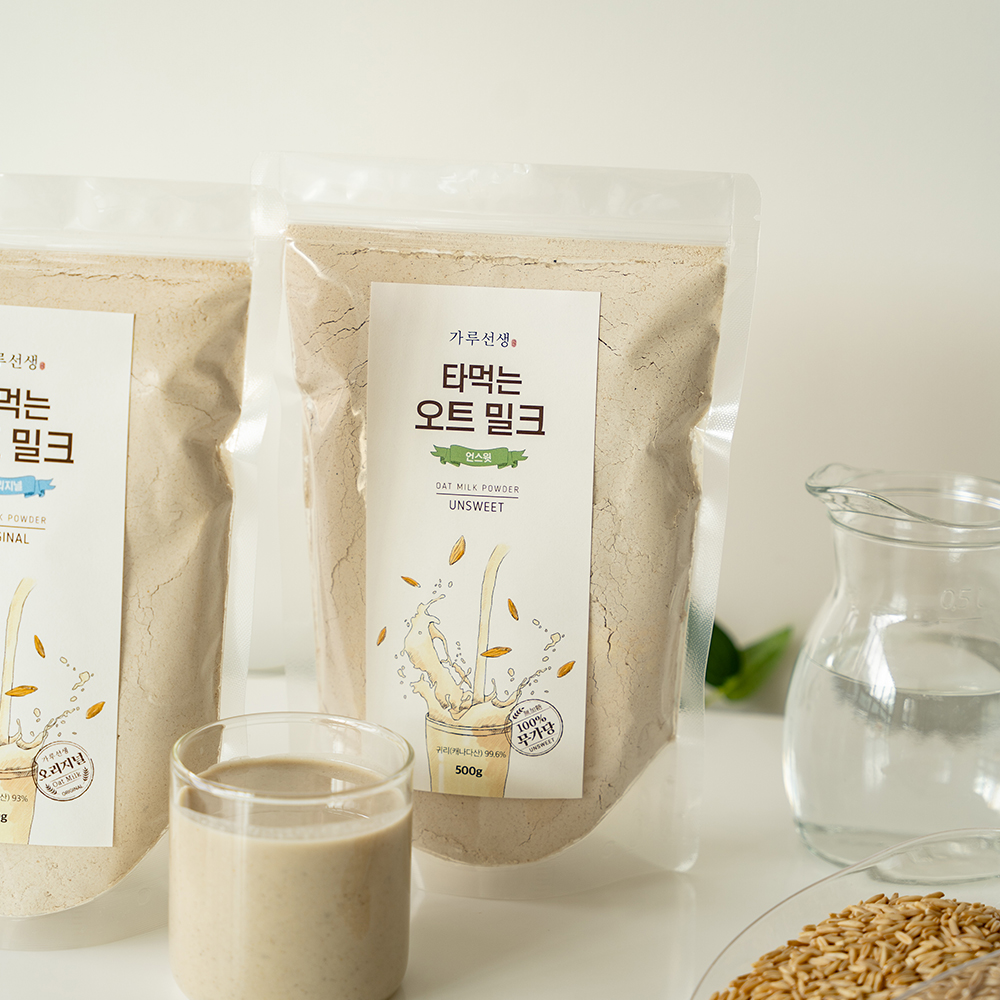 가루선생 타먹는 오트밀크 언스윗 500g 무가당 껍질까지 사용한 귀리우유 오트밀 우유 이미지 6