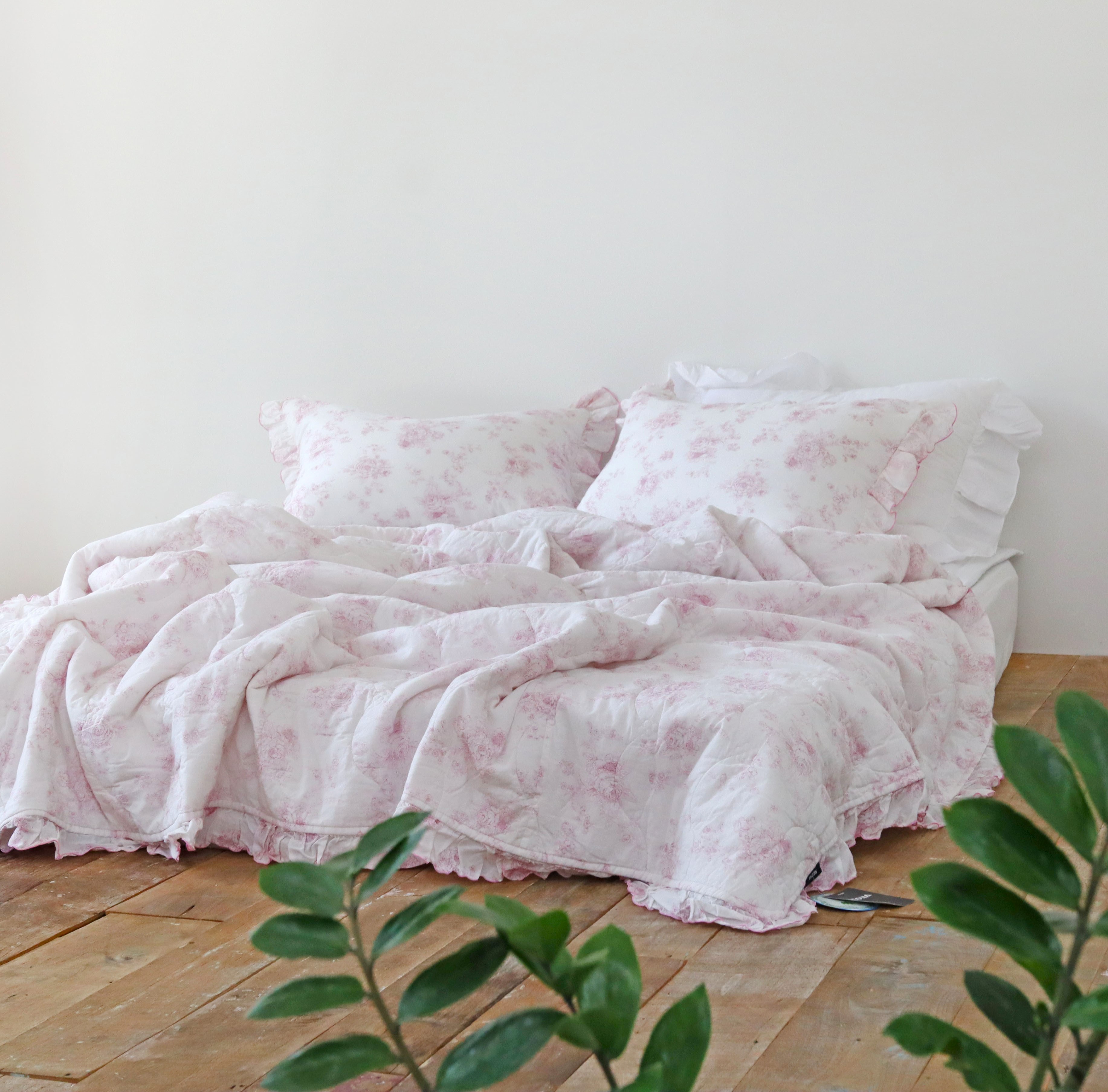 마리 여름 간절기 부드러운 워싱 60수 순면 꽃무늬 차렵이불 세트 SS