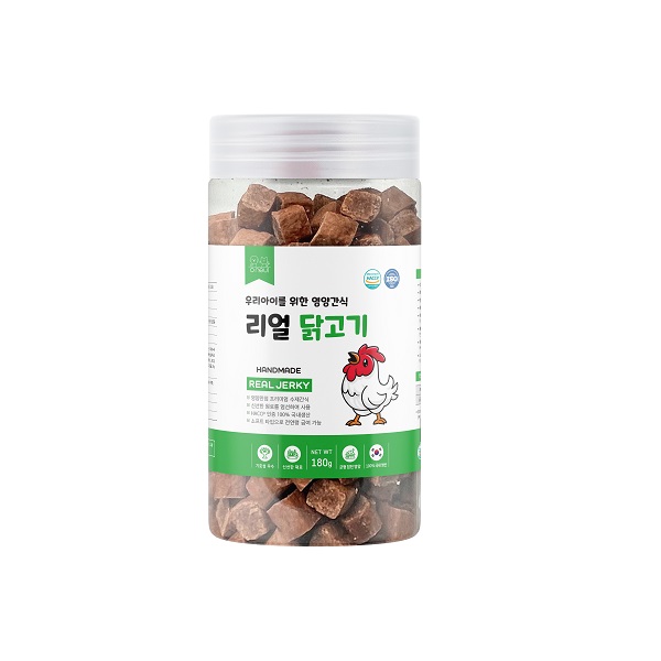 강아지 져키 간식 리얼져키 소프트 노즈워크 훈련 애견간식 닭고기, 180g, 1개 - 상품 이미지