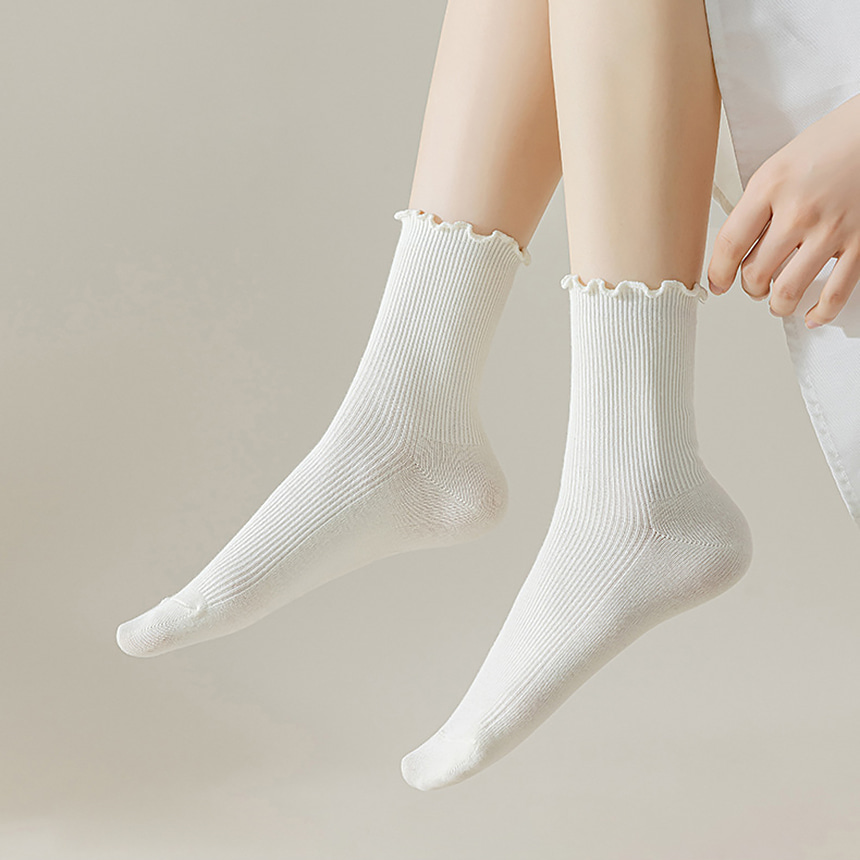 에브리디 여성 양말 여자 중목 긴 장목 삭스 브라우니 6종세트 이미지 8
