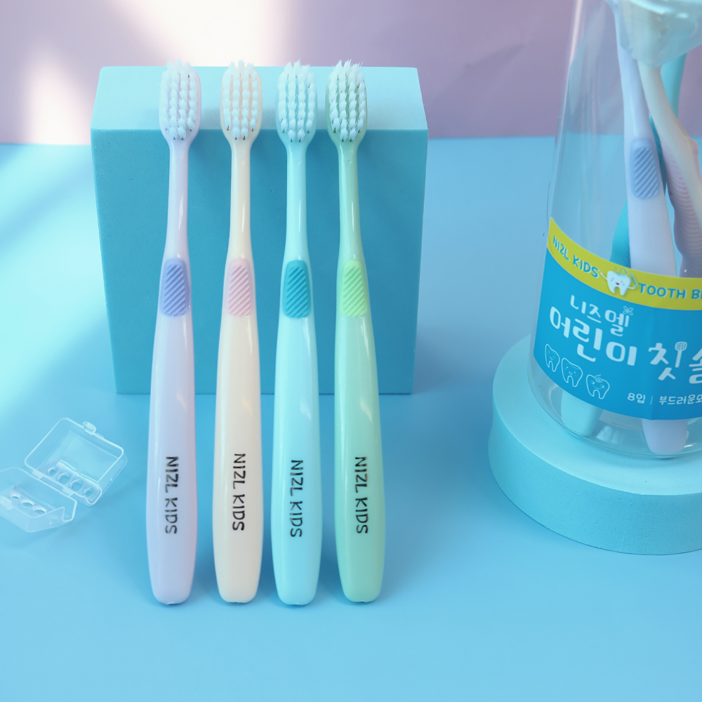니즈엘 파스텔 어린이 칫솔 올미세모 위생캡 만3~12세 8개입, 2개 - 상세 이미지 2