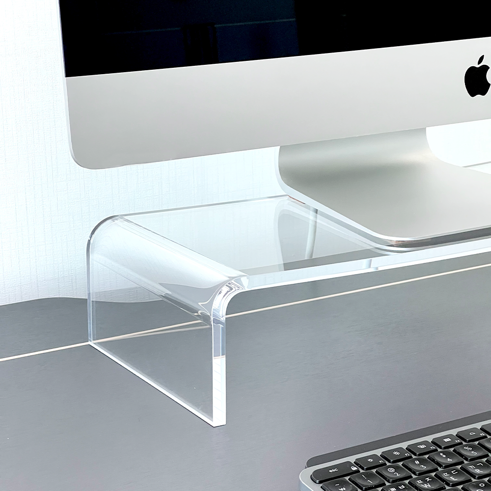 비컴피 아크릴 모니터 받침대 투명 아이맥 컴퓨터 거치대 높은 선반 기본형