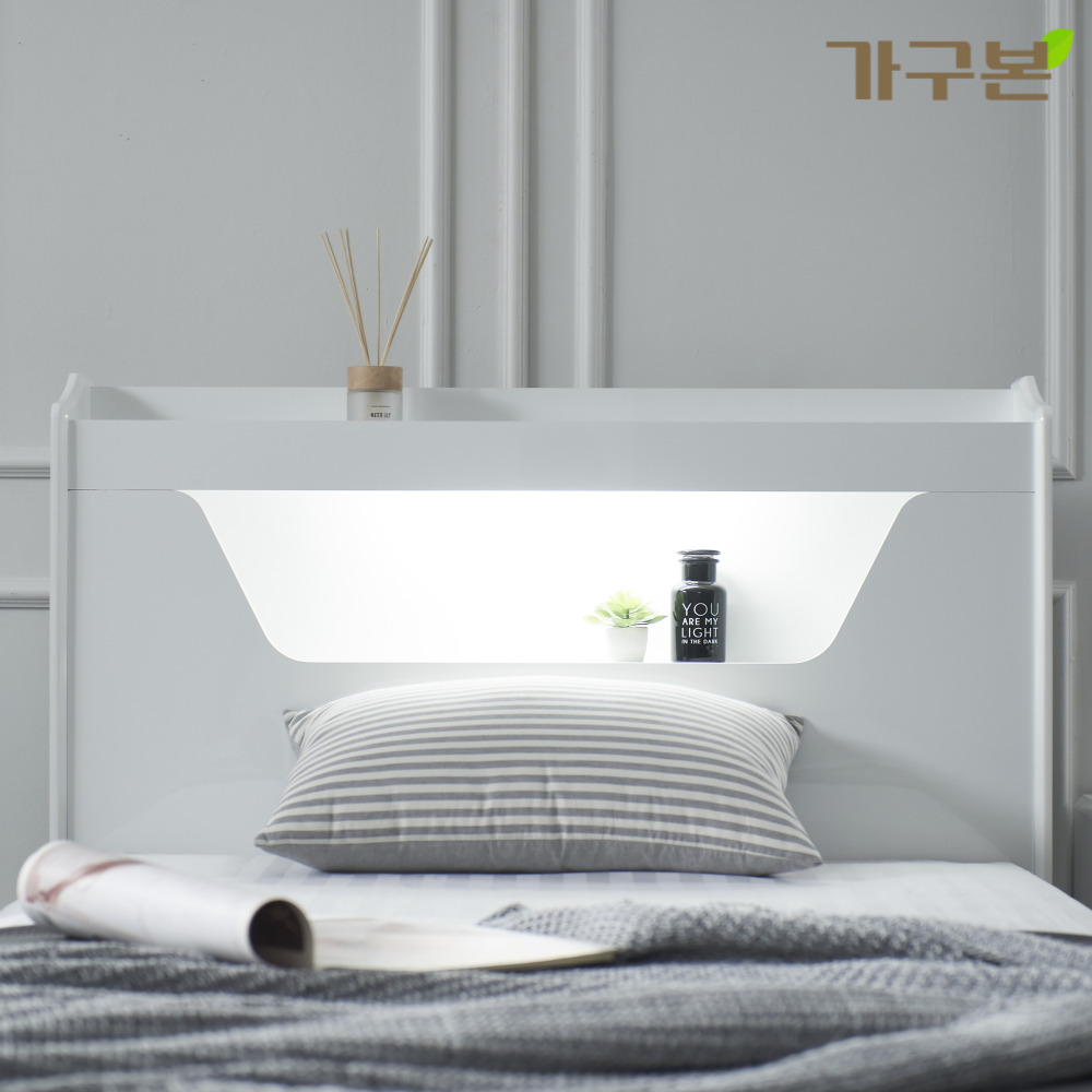 코나 LED 조명 침대 슈퍼싱글 퀸 화이트 - 상세 이미지 3