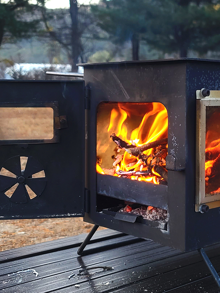 캠프365 화목난로 260 올인원 캠핑화목난로 화덕 오븐 직화 불멍 낚시 우드스토브