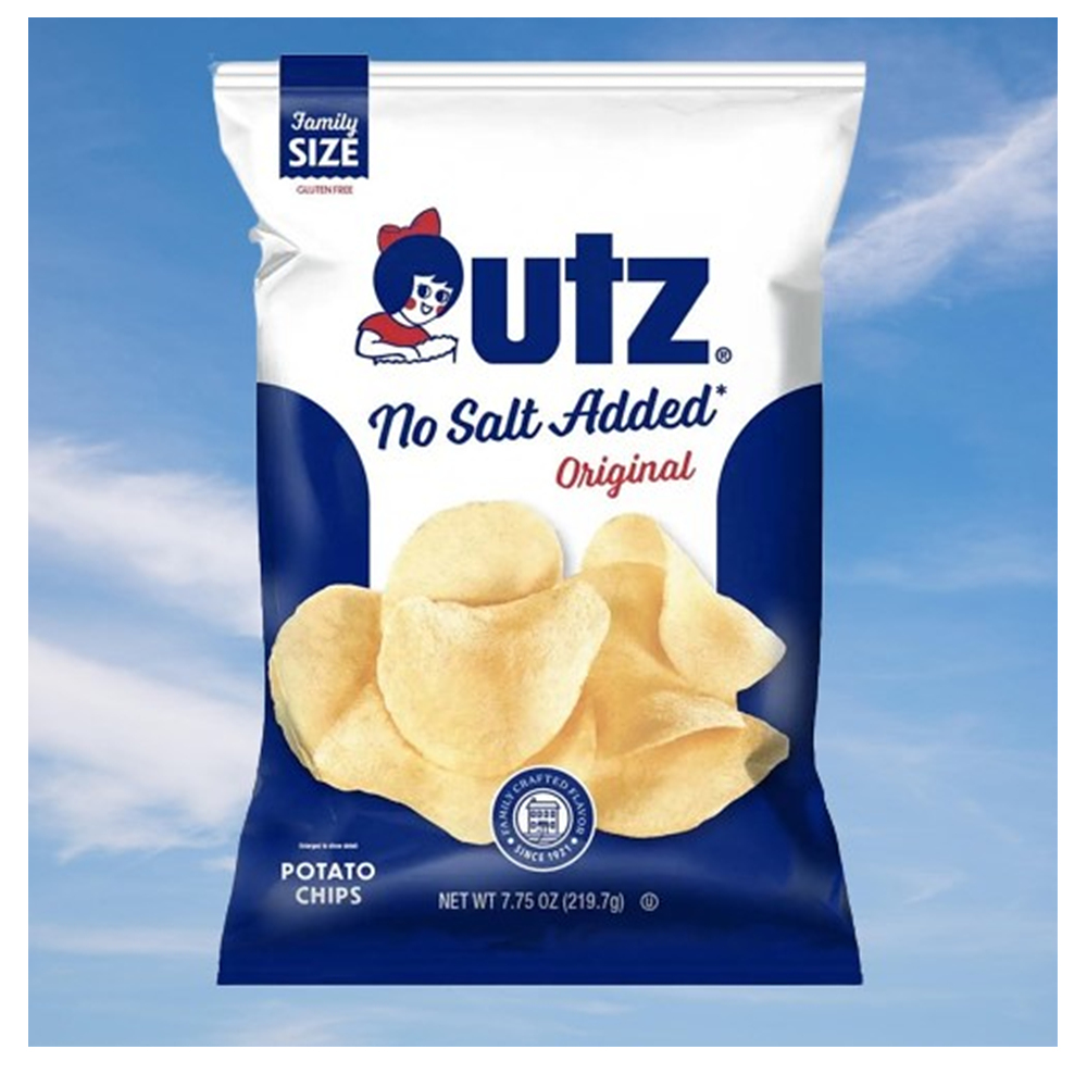 Utz Potato Chips Original No Salt Added 우츠 포테이토 칩 오리지널 노 솔트 7.75oz(219.7g) 14팩 - 상품 이미지
