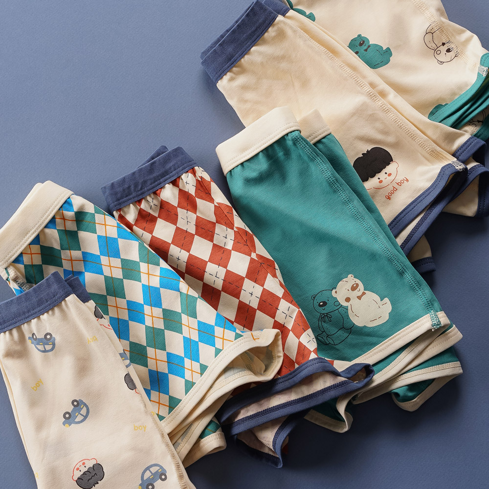 [빌도르] 체크베어 6매 남아 드로즈 사각 아동 키즈 어린이 팬티