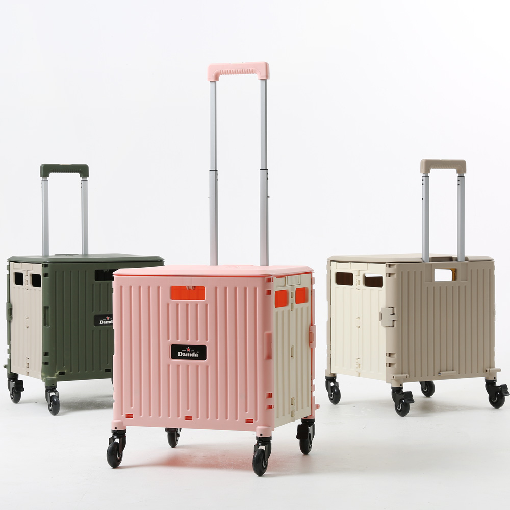 담다 접이식카트 바퀴달린 장바구니캐리어 폴딩카트4바퀴 쇼핑 시장바구니 마트 박스 손수레