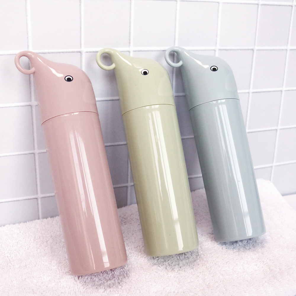 니즈엘 칫솔 케이스 어린이 휴대용 여행용 다용도 치약 보관통 칫솔통 코끼리, 민트 - 상세 이미지 3