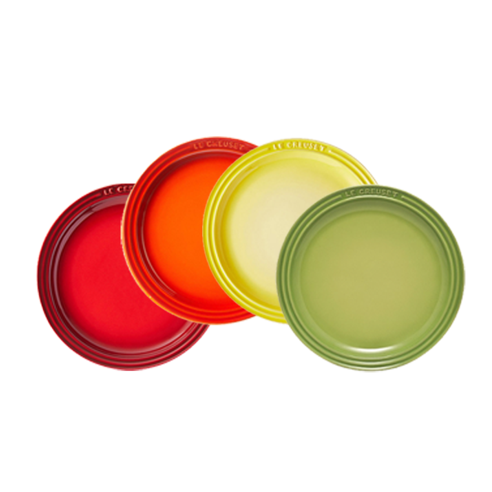 르크루제 레인보우 원형접시19cm 4P세트