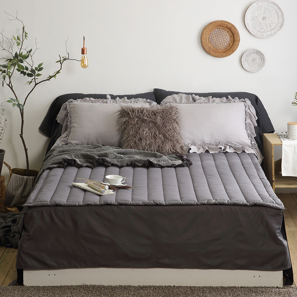 순면 두꺼운 라지킹 침대 매트리스 패드 차콜 LK
