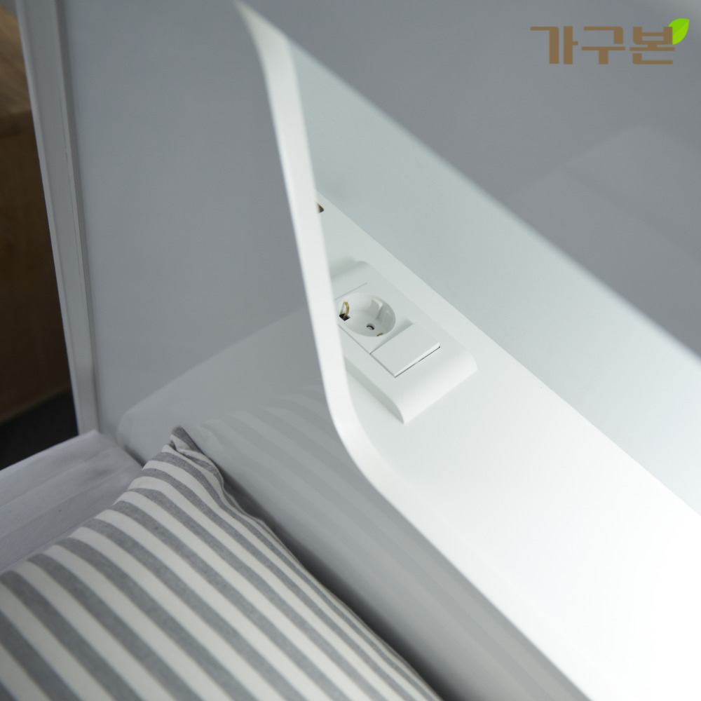 코나 LED 조명 침대 슈퍼싱글 퀸 화이트 이미지 7