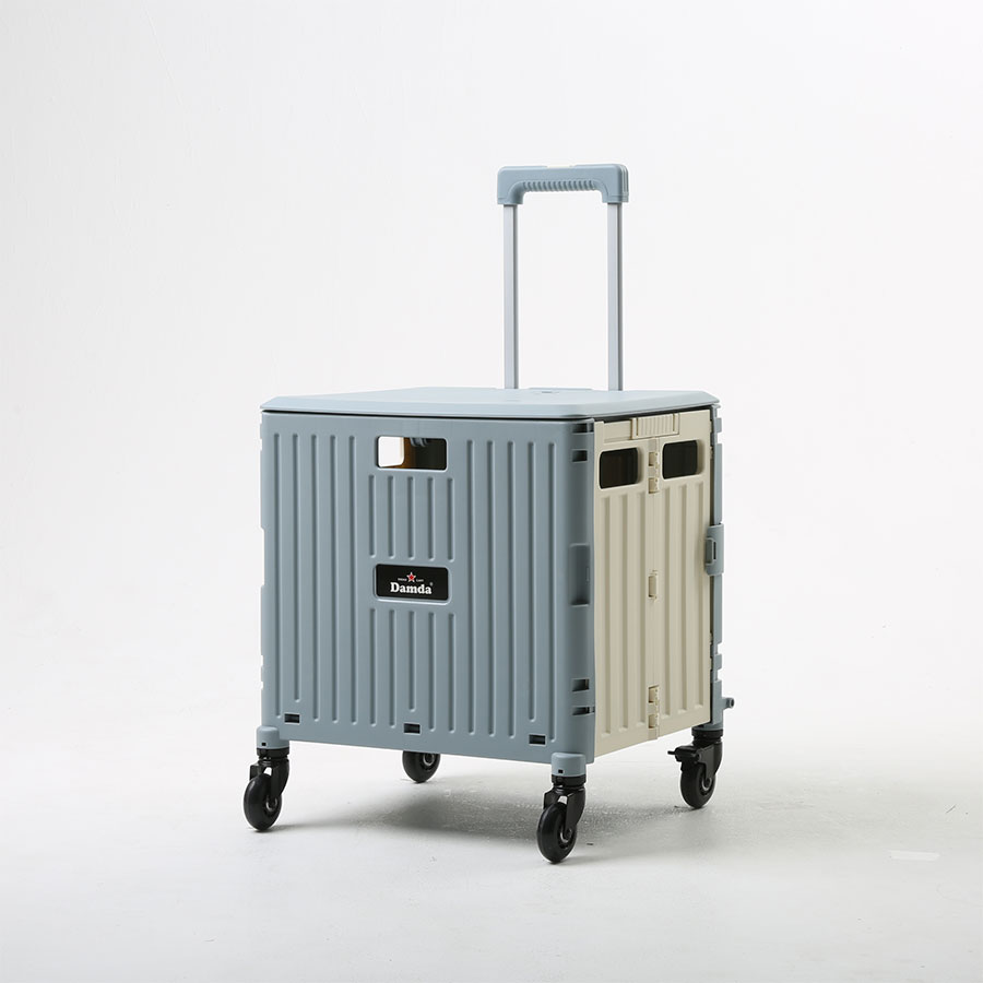 담다 접이식카트 블루 장바구니캐리어 폴딩카트4바퀴 시장바구니 손수레 쇼핑 캠핑 마트 대형