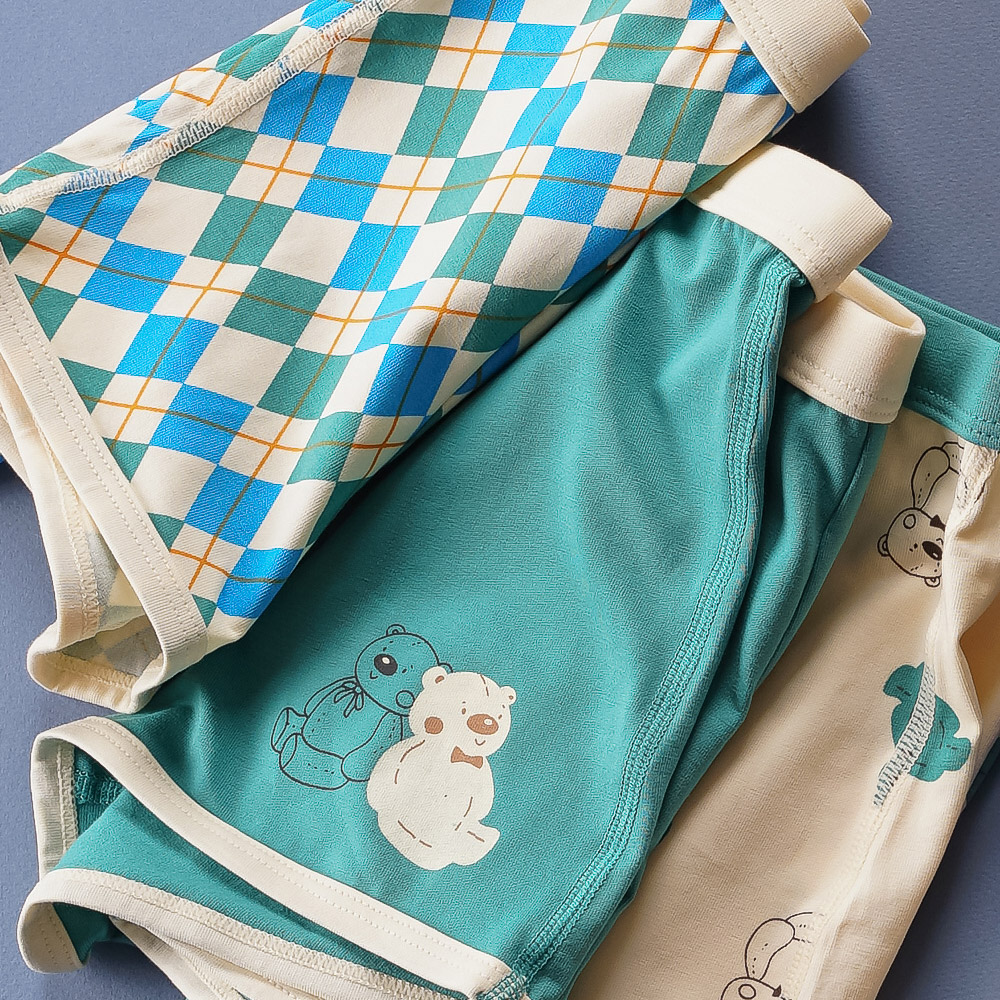 [빌도르] 체크베어 6매 남아 드로즈 사각 아동 키즈 어린이 팬티