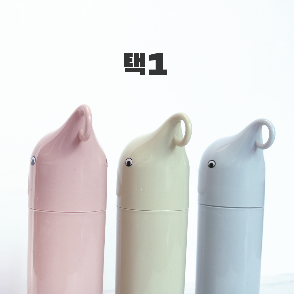 니즈엘 칫솔 케이스 어린이 휴대용 여행용 다용도 치약 보관통 칫솔통 코끼리, 민트 - 상세 이미지 4