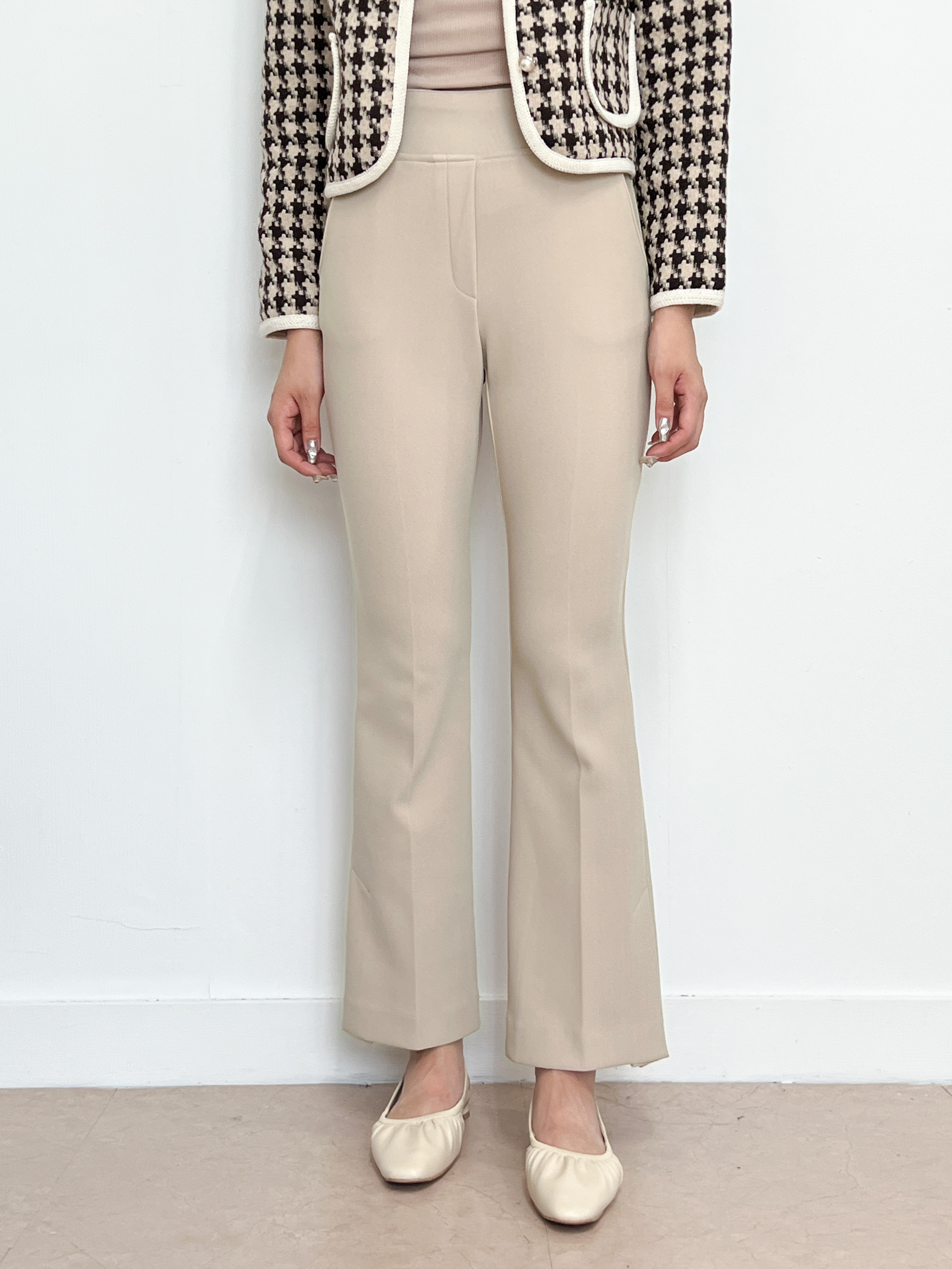 [리즈매직] ver.2 시론티 슬림핏 하이웨스트 빅밴딩 슬릿 부츠컷 슬랙스 팬츠 - 상세 이미지 3